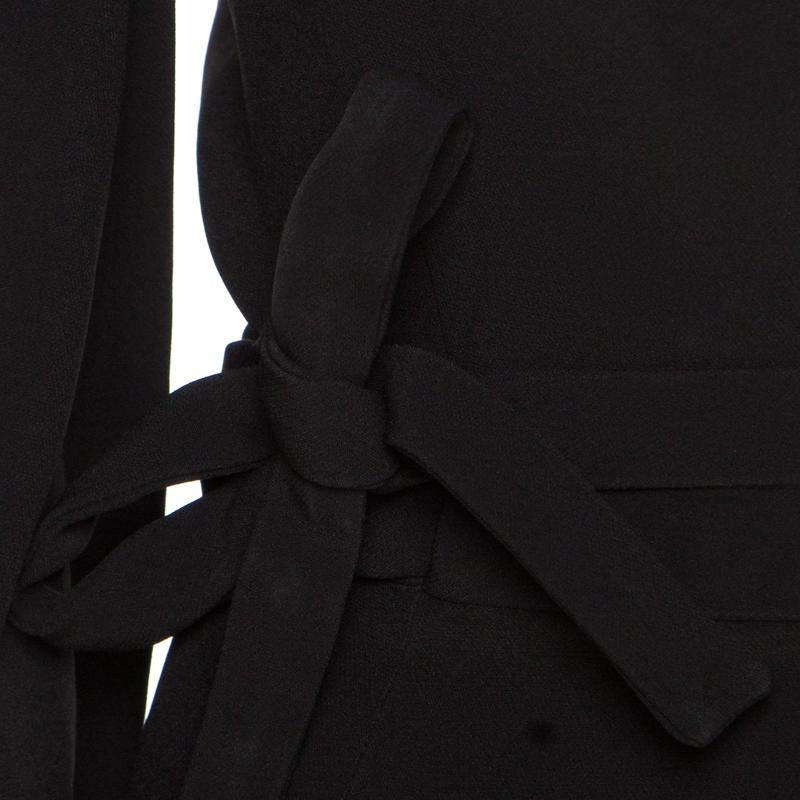 Reem Acra Black Silk Maxi Wrap Dress L In Good Condition In Dubai, Al Qouz 2
