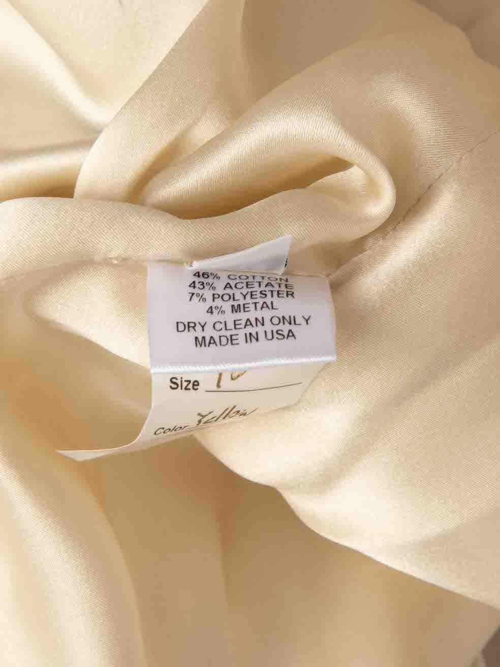 Reem Acra Ecru Metallic Floral Cropped Jacket Size XL For Sale 1