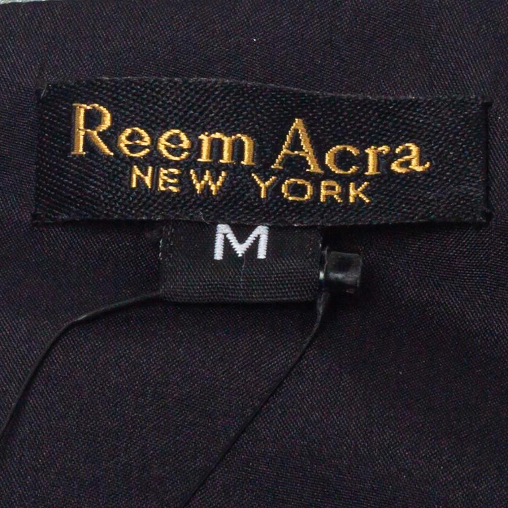Reem Acra Multicolor Lurex Jacquard & Kunstpelz Perlen Herz Detail Taille Gürtel M (Grau) im Angebot