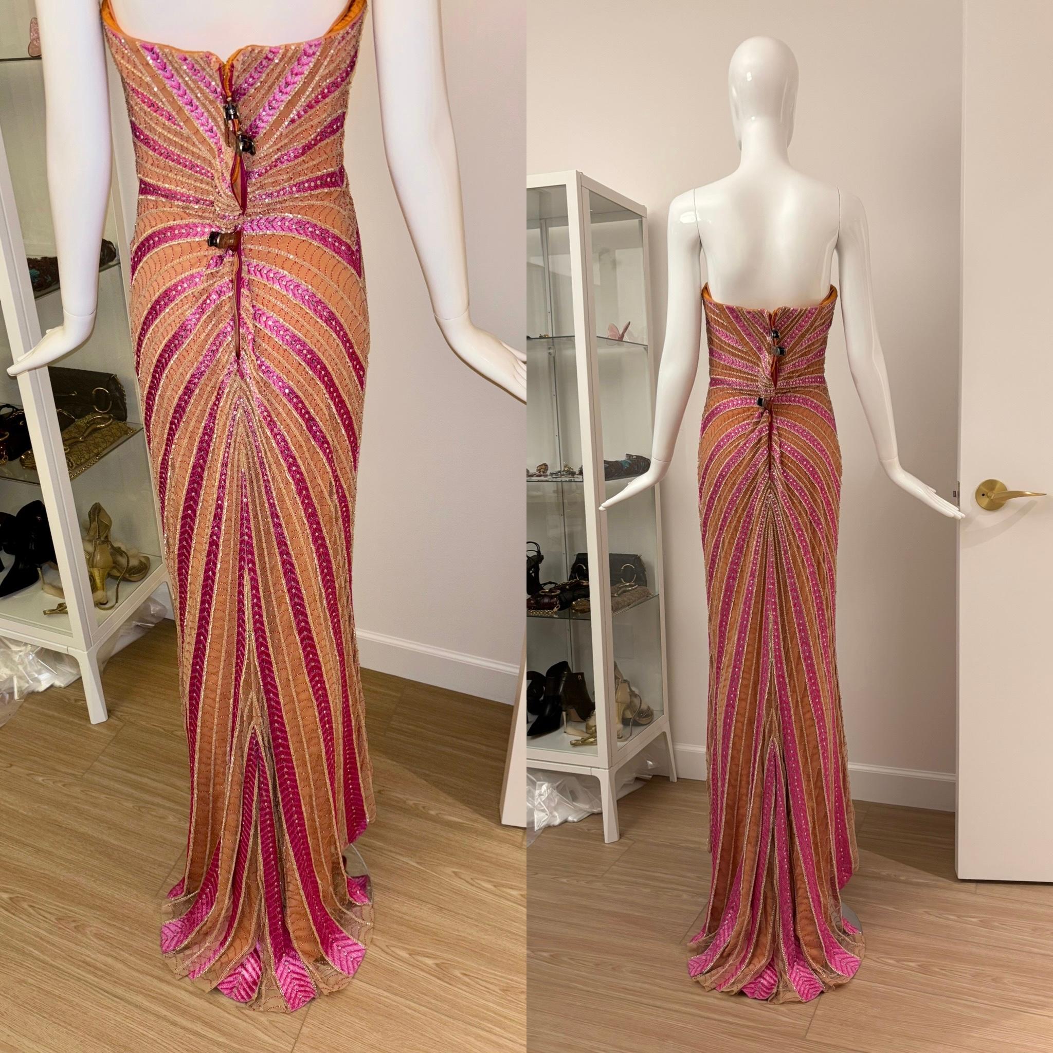 Women's REEM ACRA Vintage Beaded Evening Gown Maxi Dress