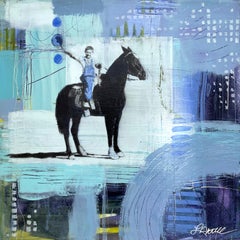 "Hat Trick" (2022) di Reen Axtell, pittura originale a tecnica mista