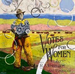 "Sister Suffragette" (2024) di Reen Axtell, pittura originale a tecnica mista