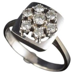 Reerslev, Denmark. 14 kt white gold ring with brilliant-cut diamonds.