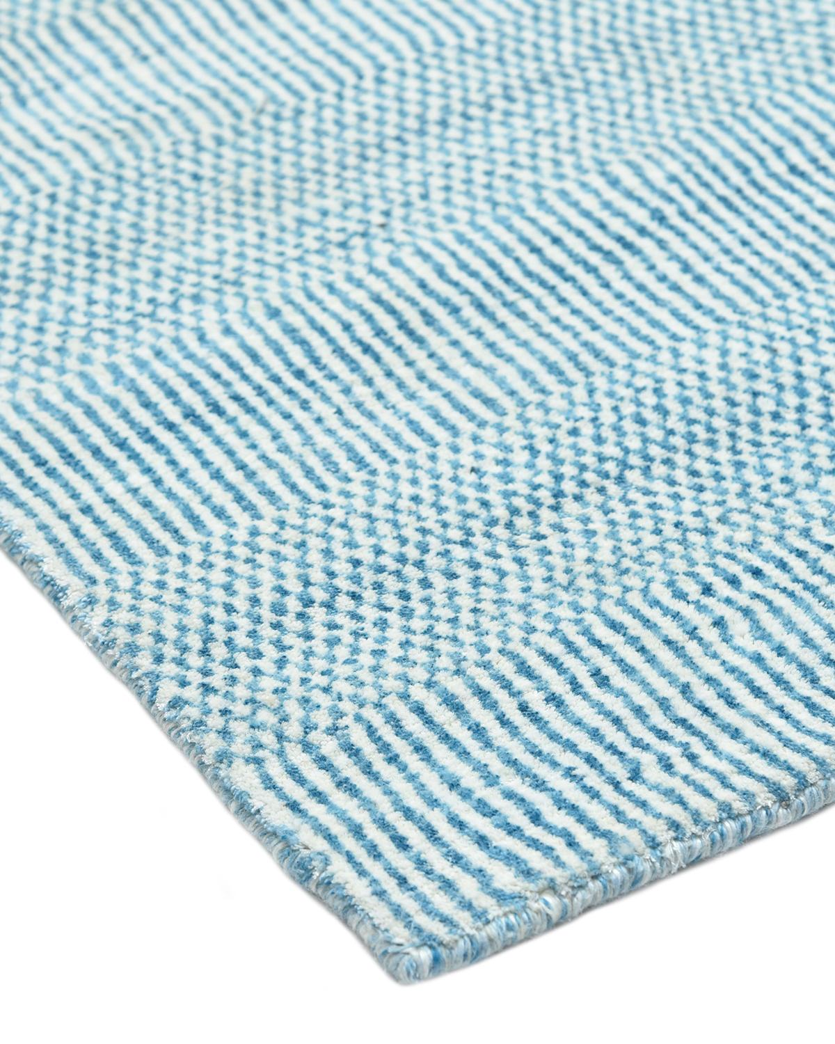 Modern Reese, Contemporary Solid Handwoven Area Rug, Aqua