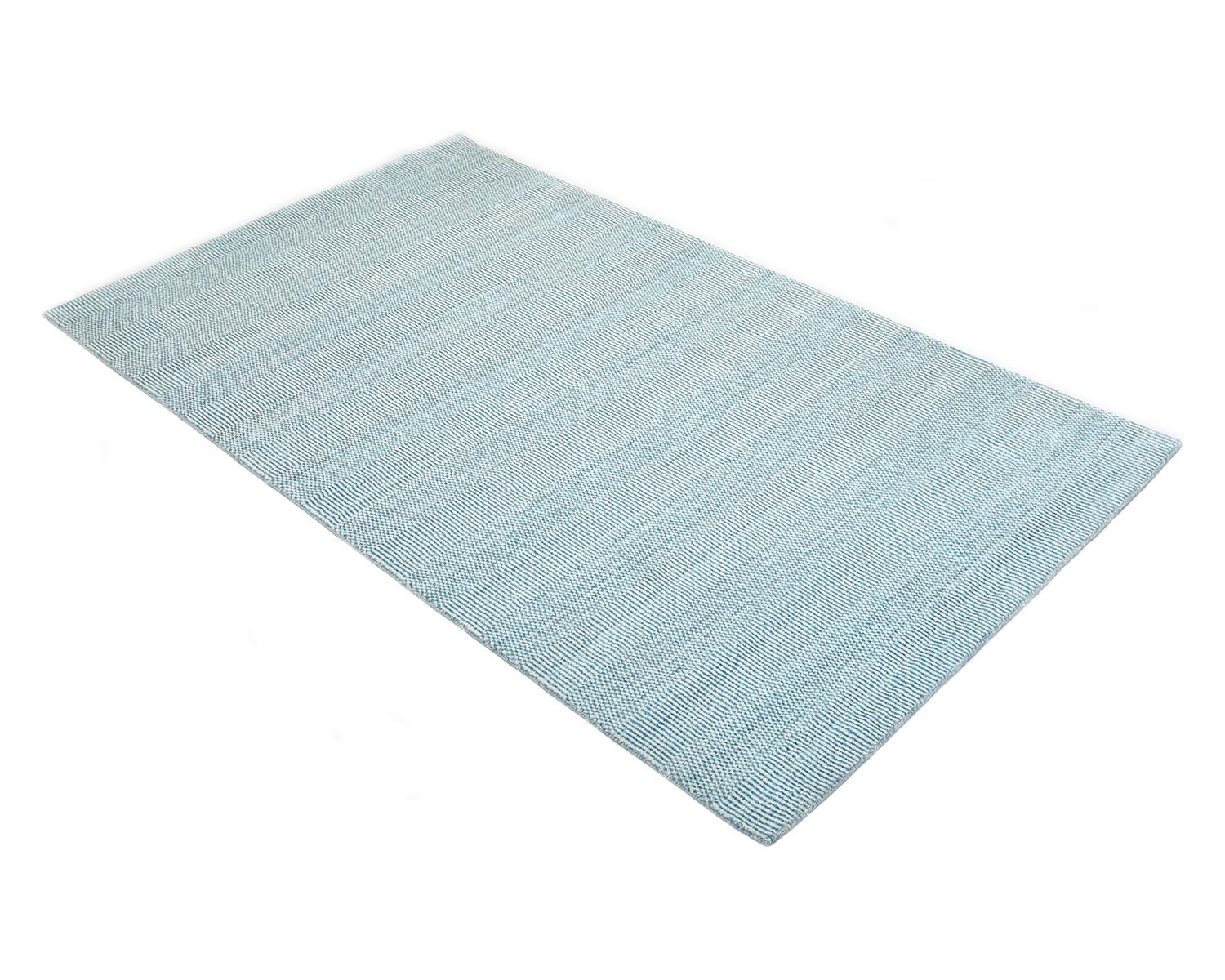 Hand-Woven Reese, Contemporary Solid Handwoven Area Rug, Aqua
