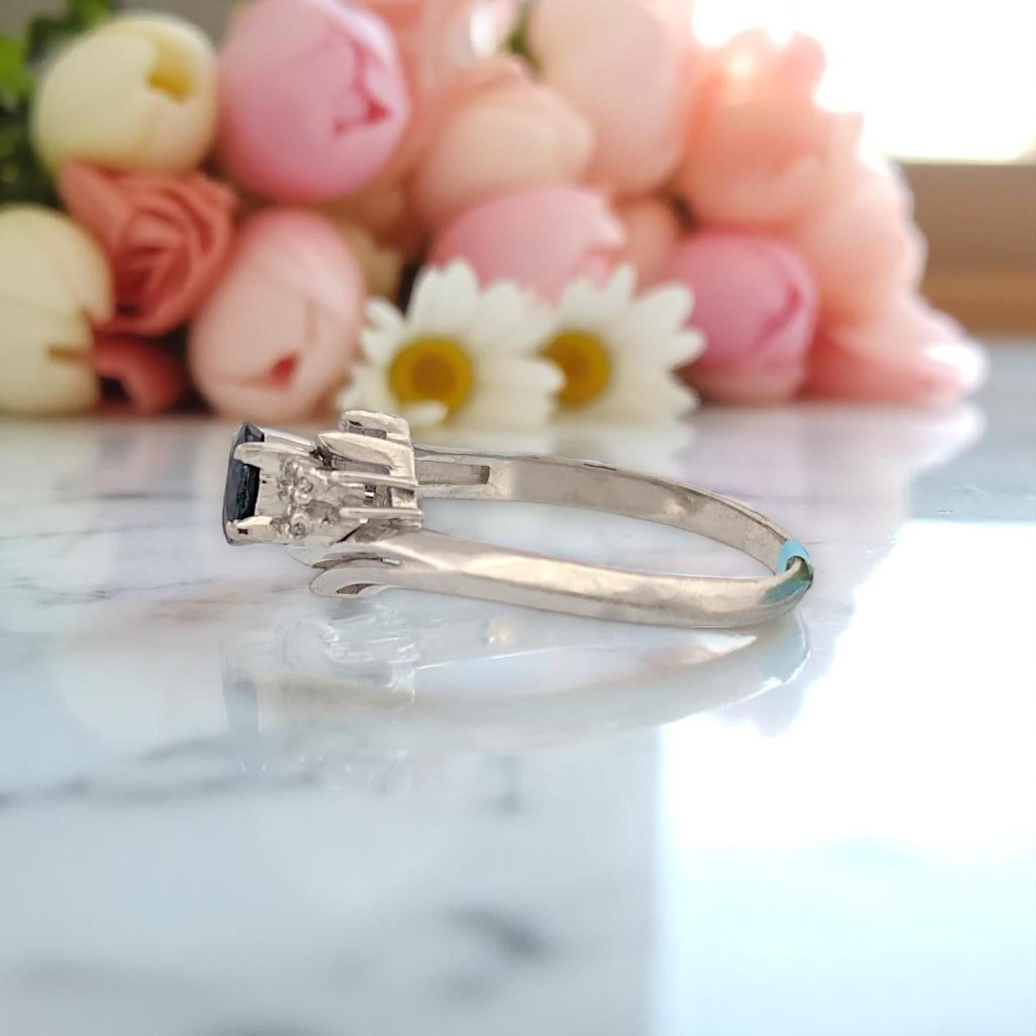 Oval Cut Reese  Platinum Ring with .62 ct Oval Natural Sapphire & .10 ctw Diamonds For Sale