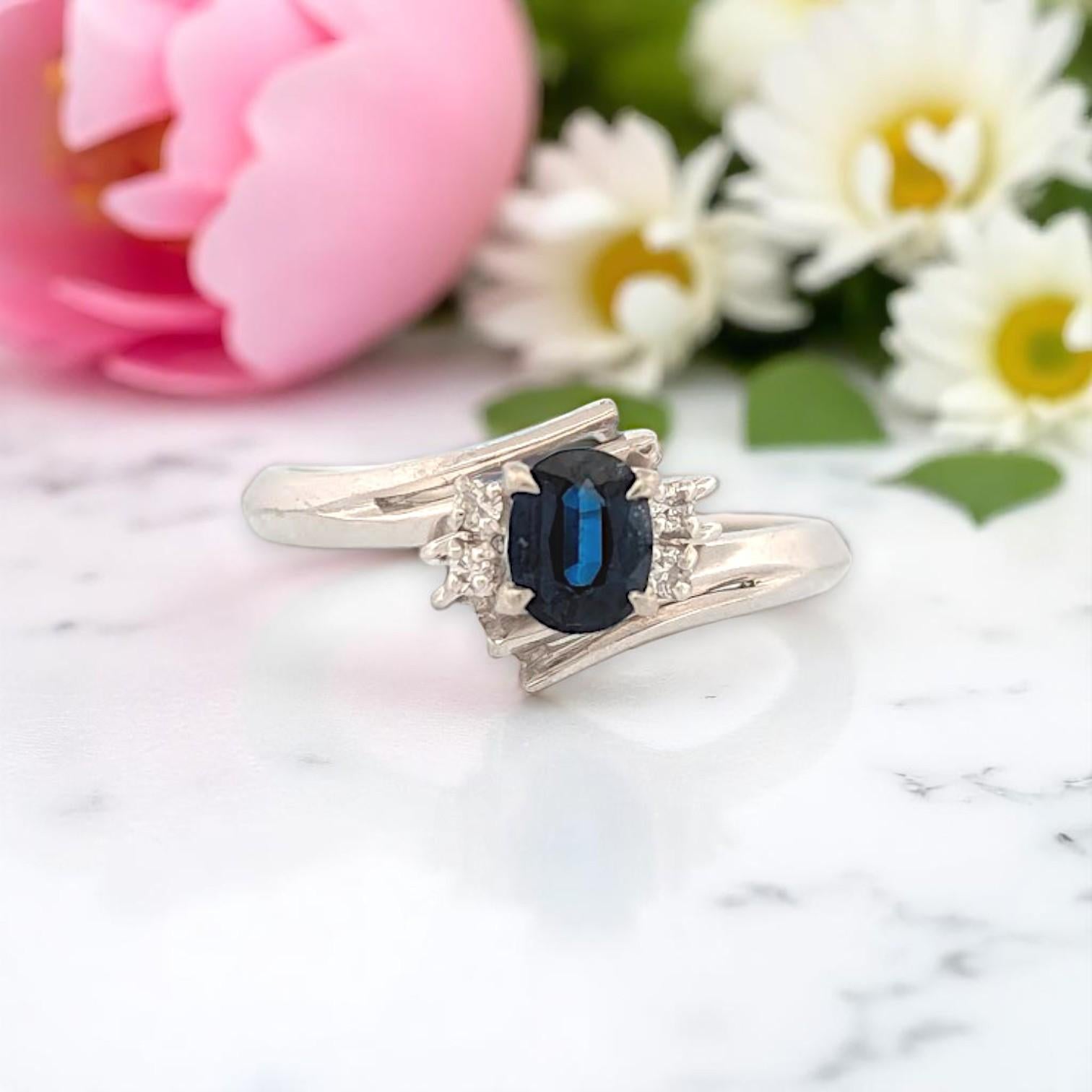 Women's Reese  Platinum Ring with .62 ct Oval Natural Sapphire & .10 ctw Diamonds For Sale