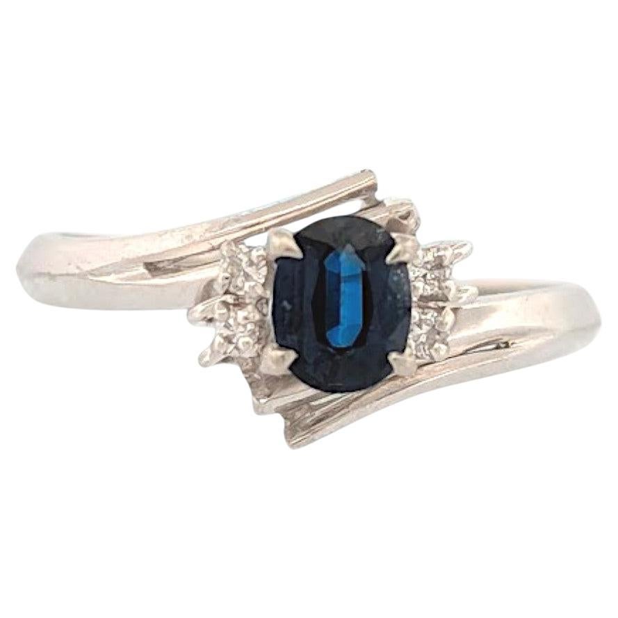 Reese  Platinum Ring with .62 ct Oval Natural Sapphire & .10 ctw Diamonds For Sale