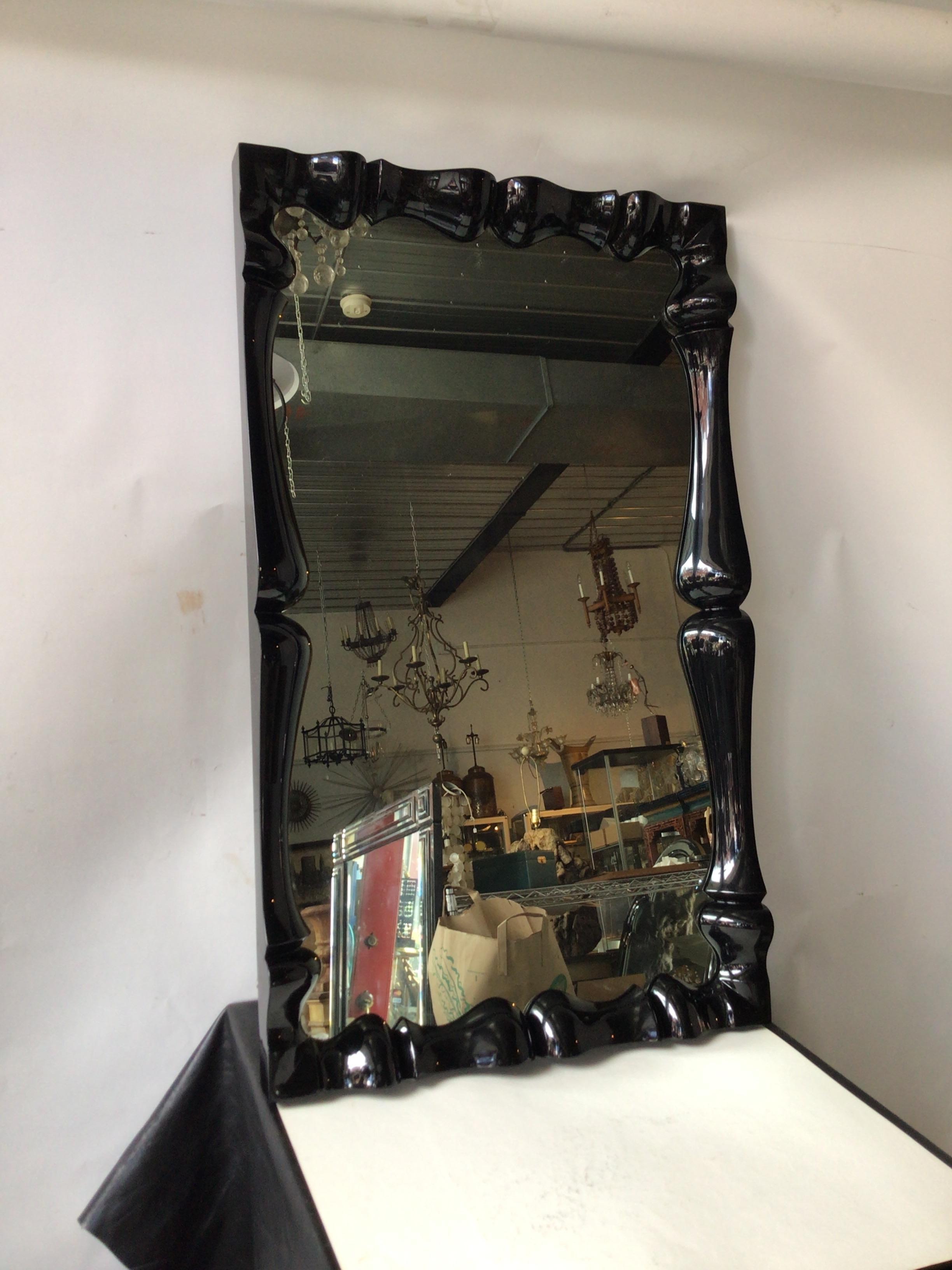 Reeves Art & Design Black Louis Louis Mirror In Good Condition For Sale In Tarrytown, NY