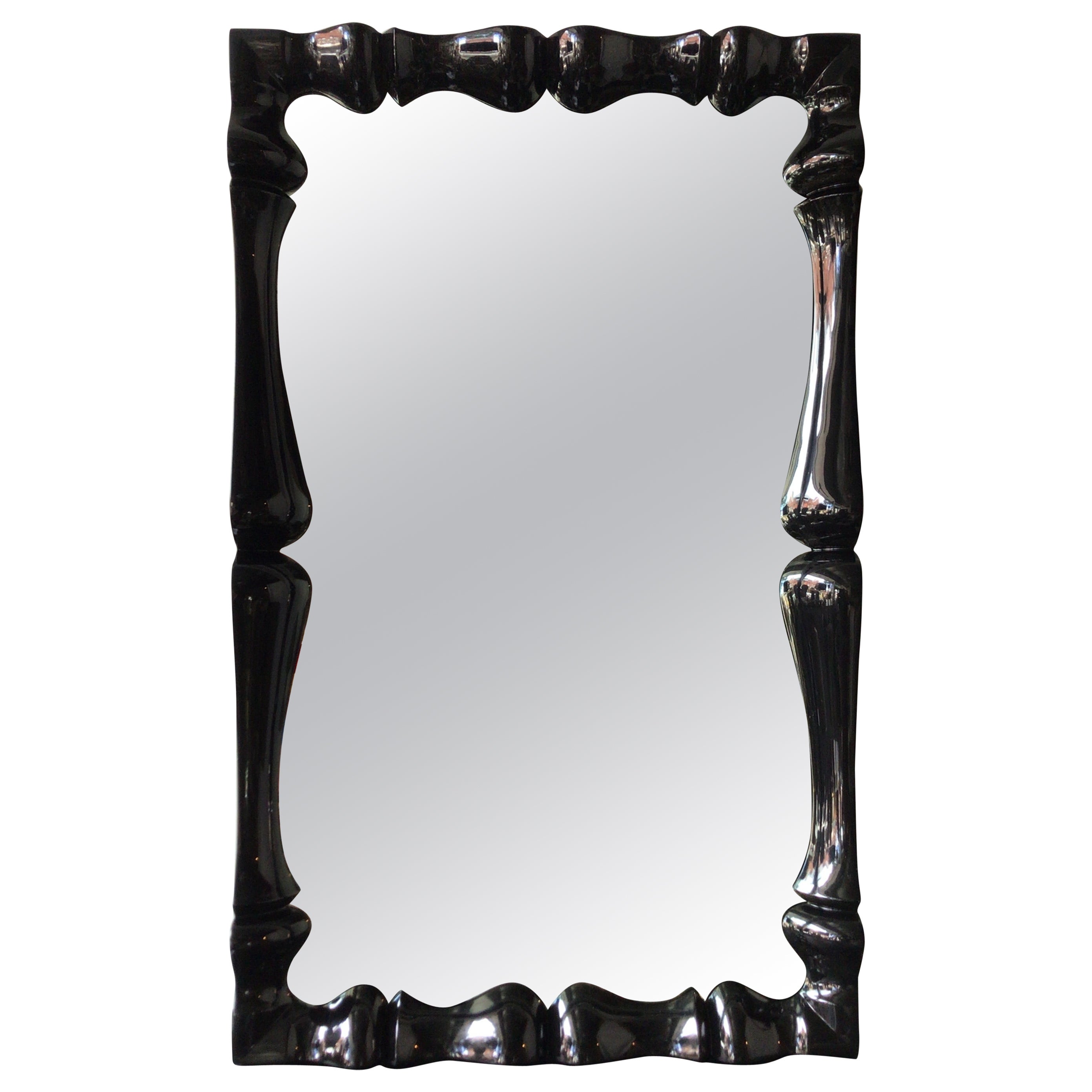 Reeves Art & Design Black Louis Louis Mirror For Sale