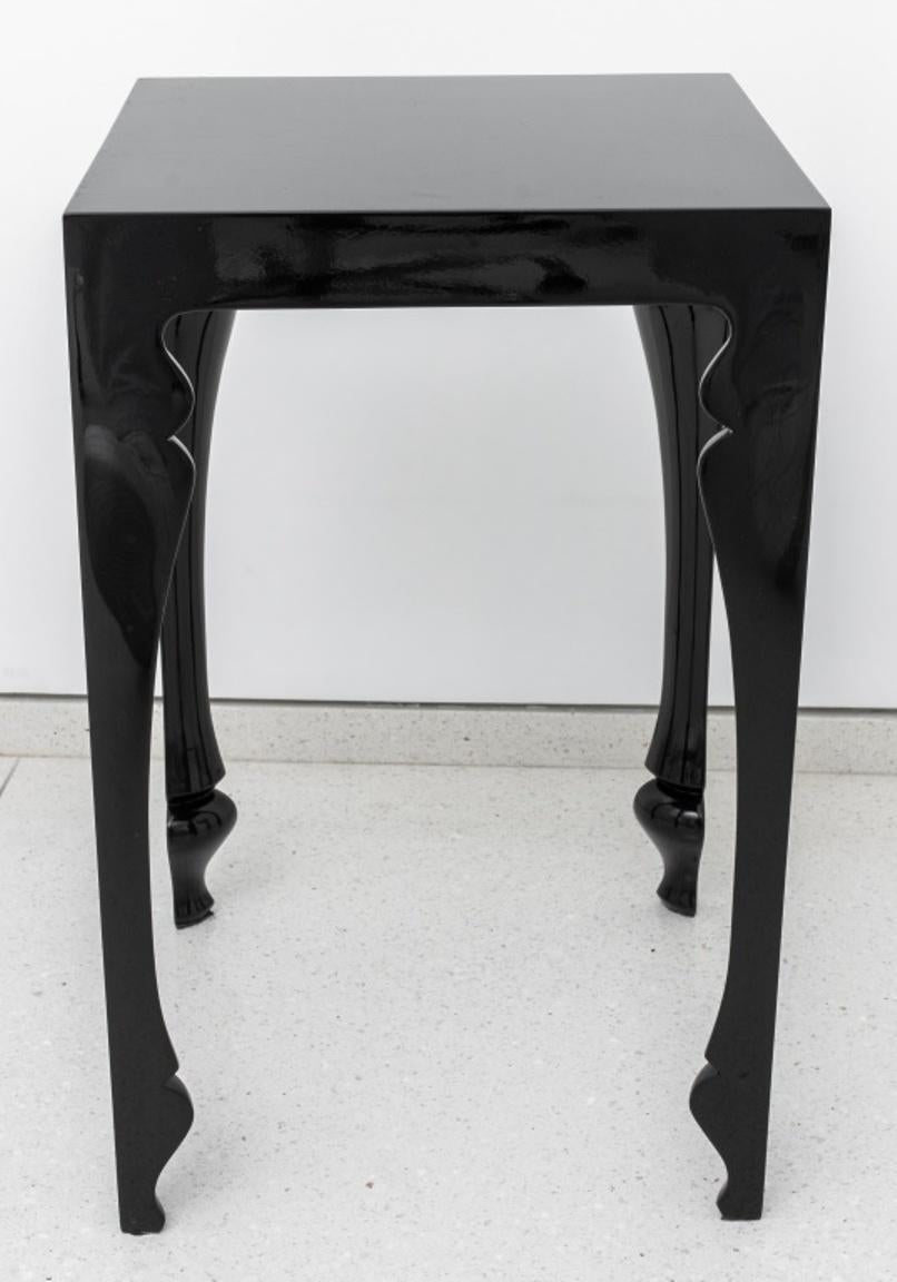 Contemporary Reeves Baroque Revival Black Lacquered End Table