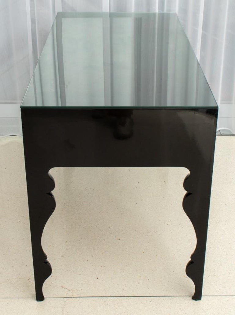 Reeves Design Black Glass Top Vanity Table For Sale at 1stDibs