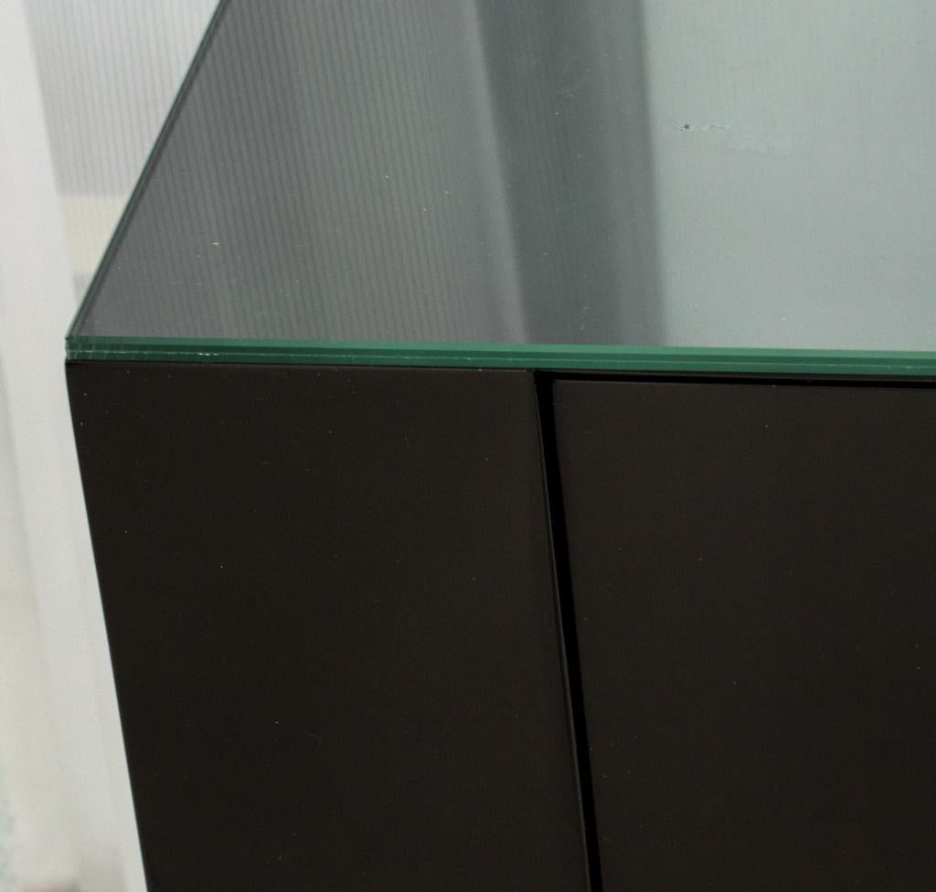 Contemporary Reeves Design Black Glass Top Vanity Table