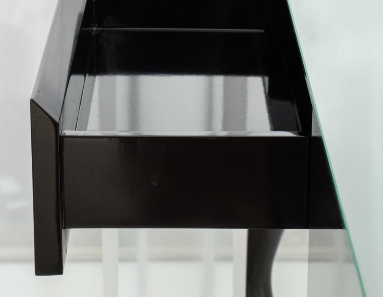 Reeves Design Black Glass Top Vanity Table 1
