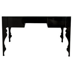 Table de toilette Reeves Design avec plateau en verre noir