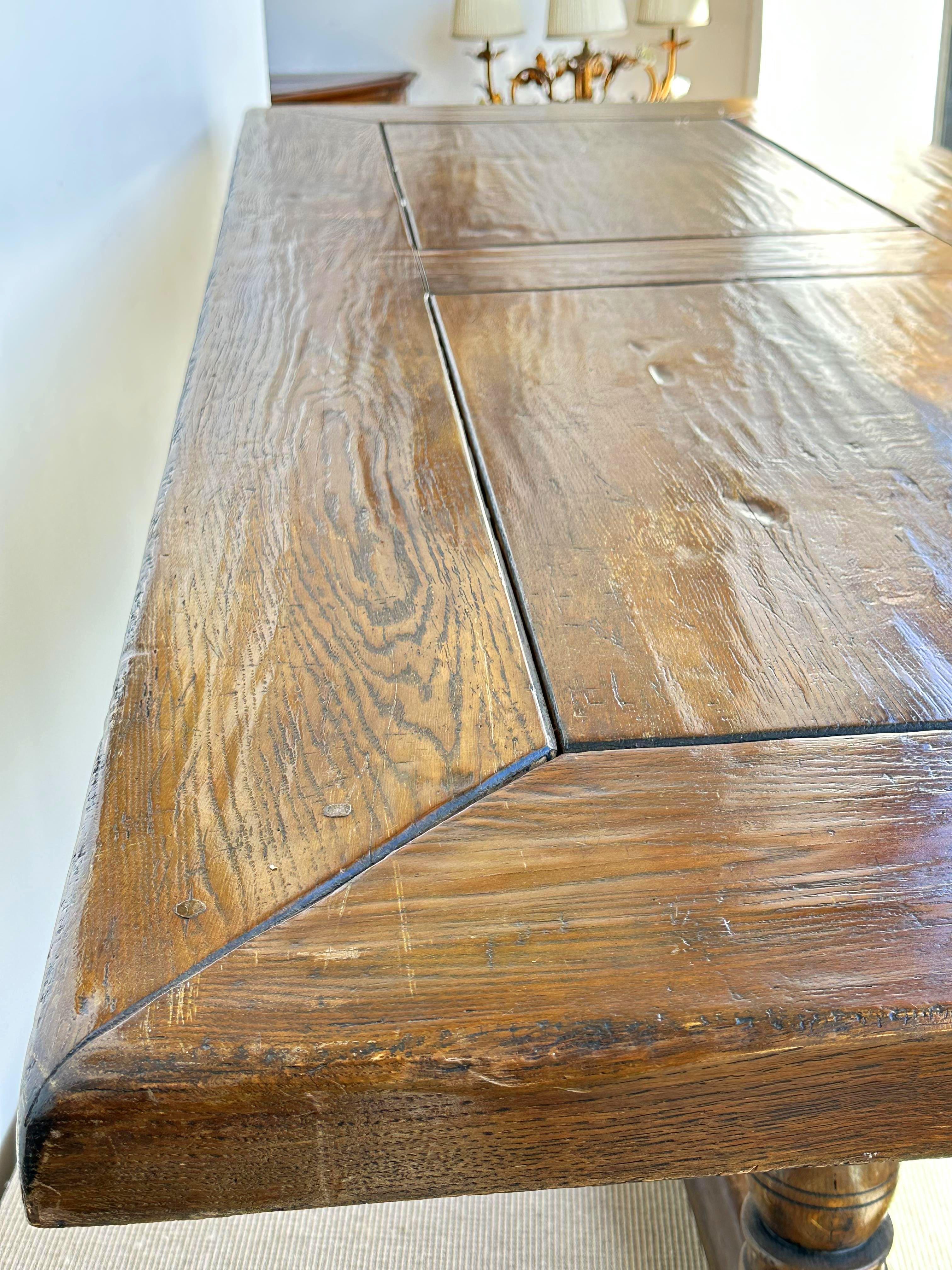 Carved Refectory Farm Table, circa 1860 For Sale