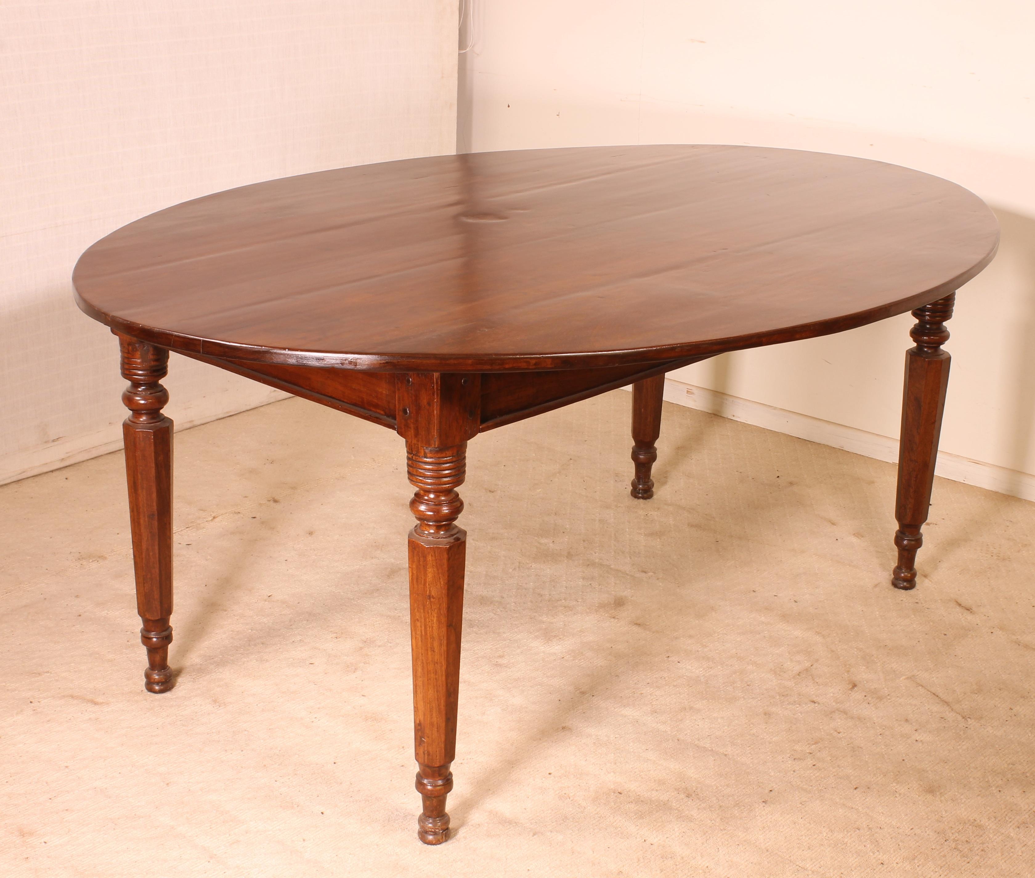Directoire Refectory Table Ellipse Shaped, 19th Century