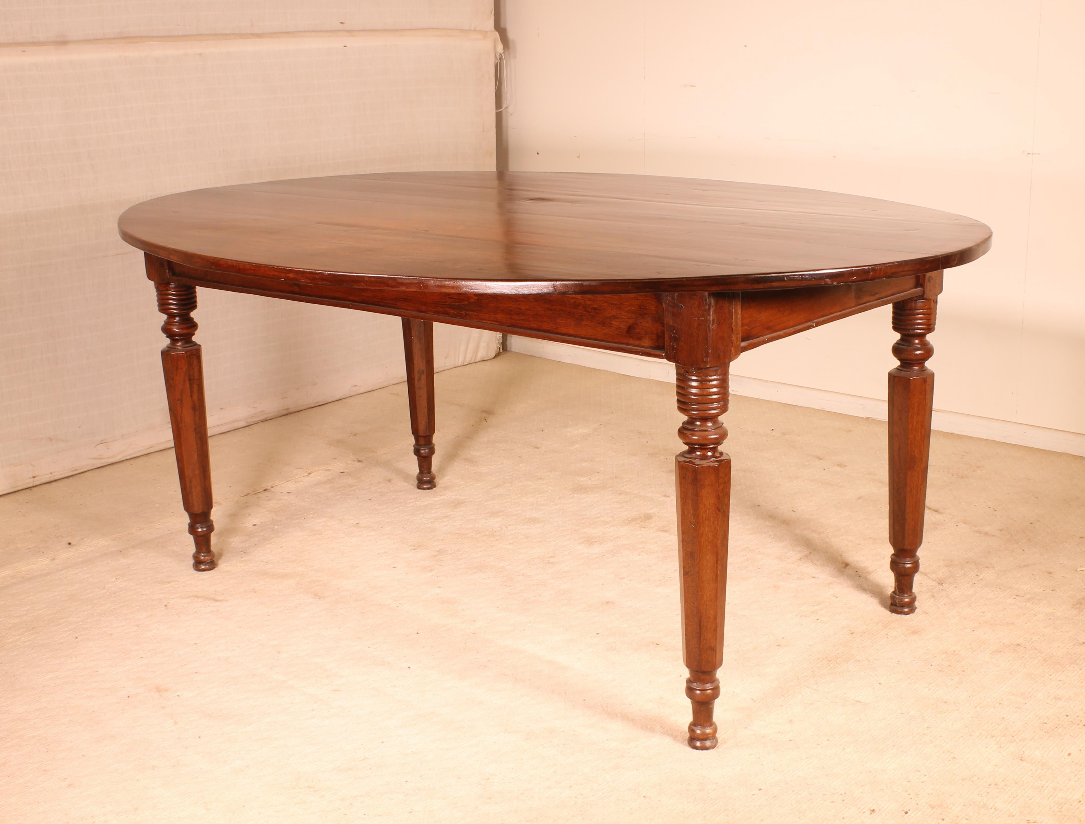 Dutch Refectory Table Ellipse Shaped, 19th Century
