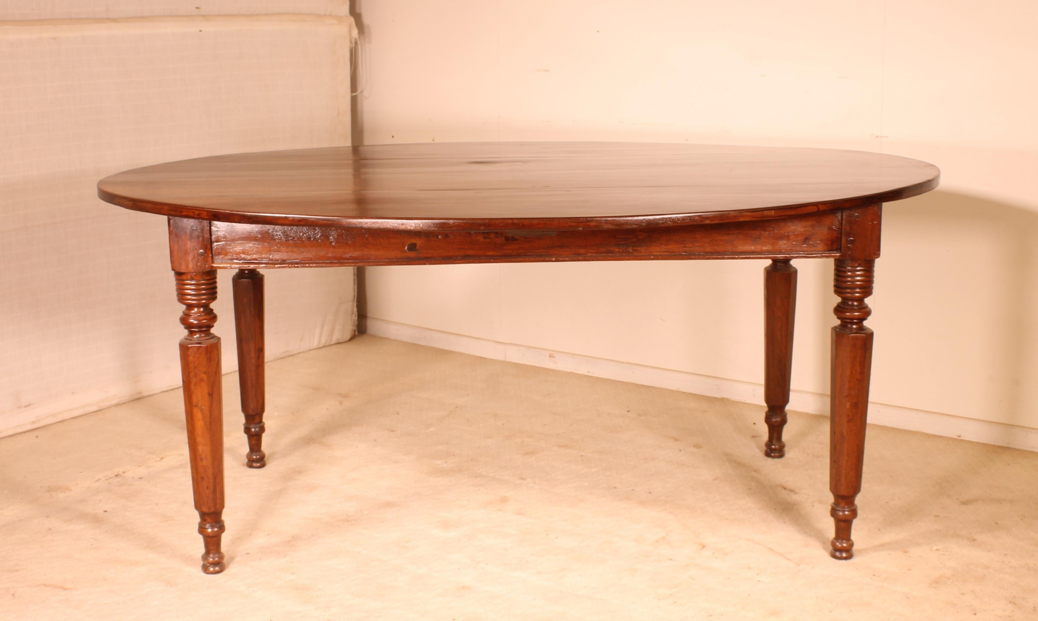 Refectory Table Ellipse Shaped, 19th Century In Good Condition In Brussels, Brussels