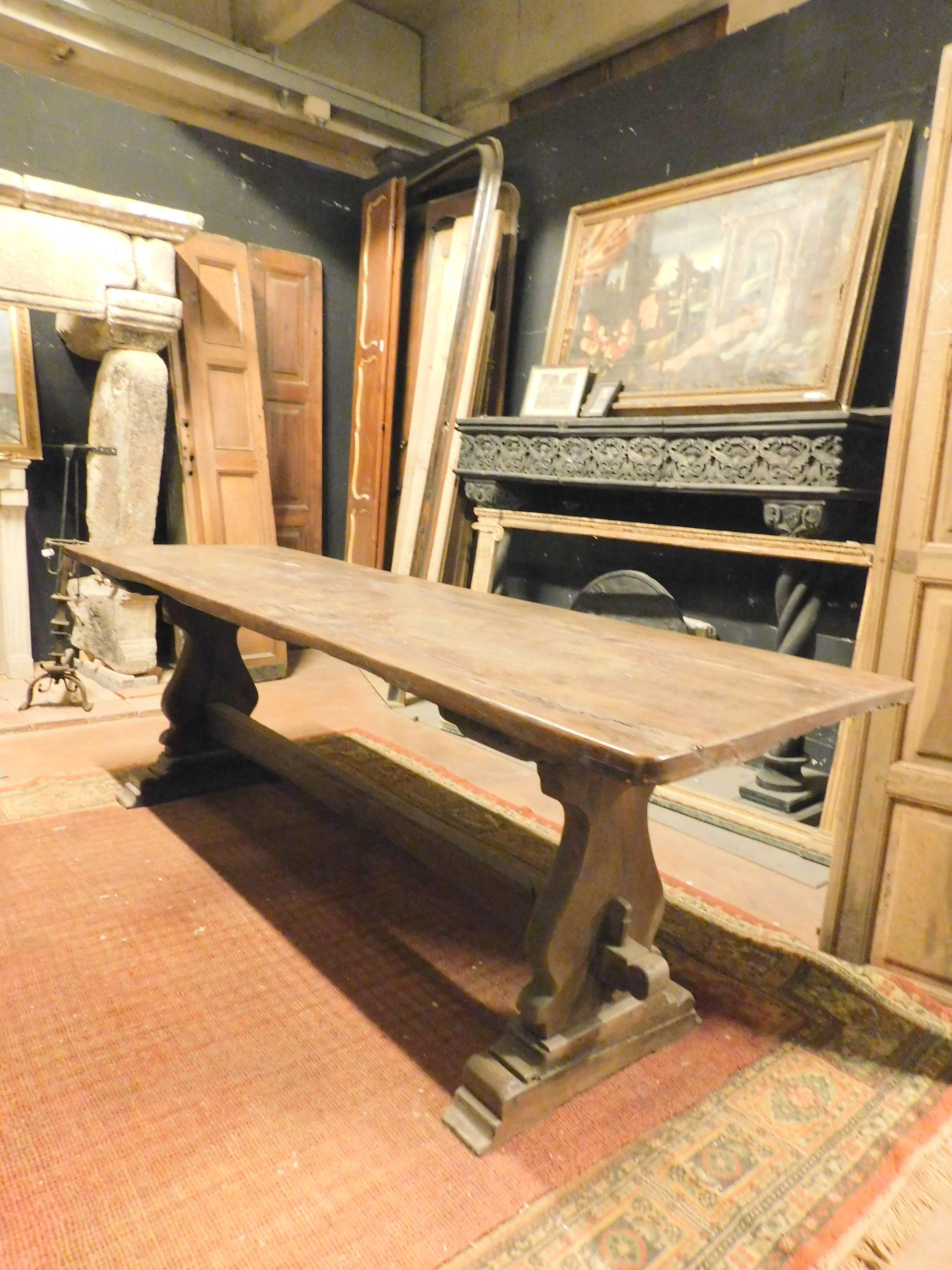 Italian Refectory table in solid oak wood, Italy For Sale