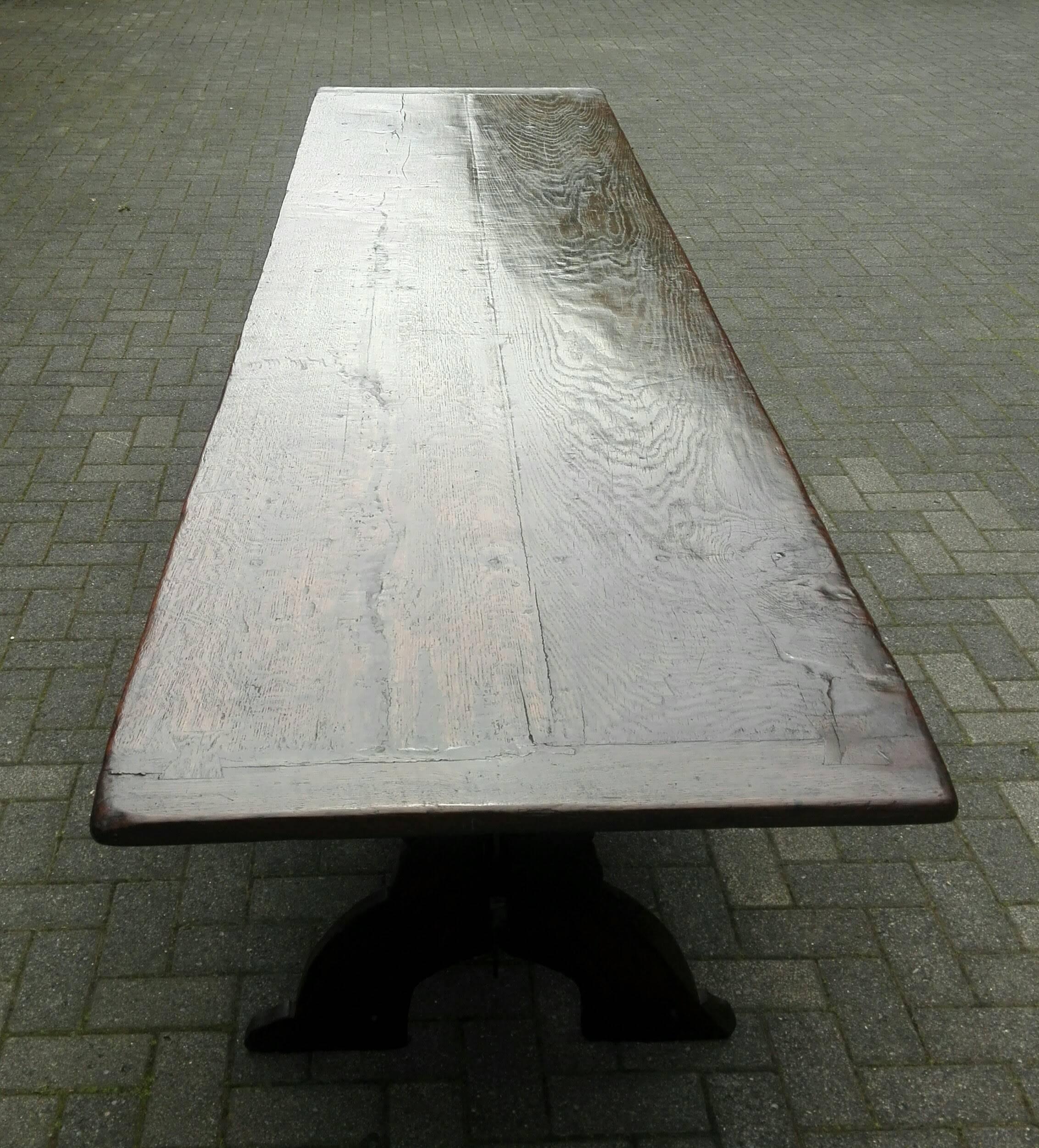 German Refectory Table Moor Oak, 17th Century For Sale