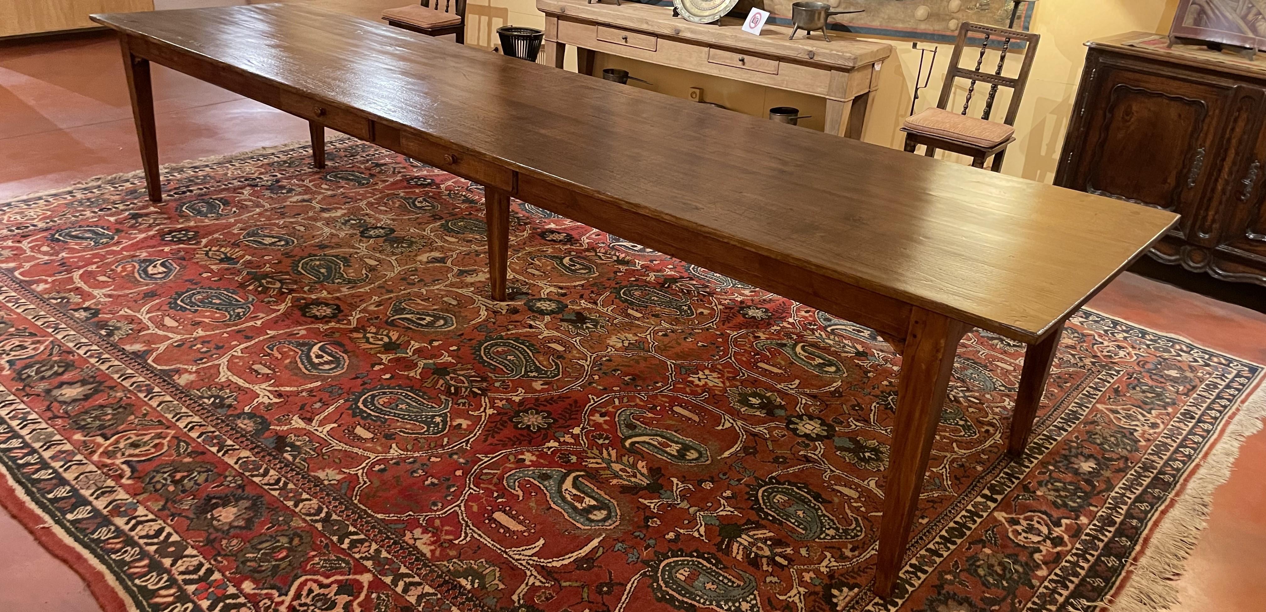 Refectory Table Of 4m Long In Oak-19th Century 3