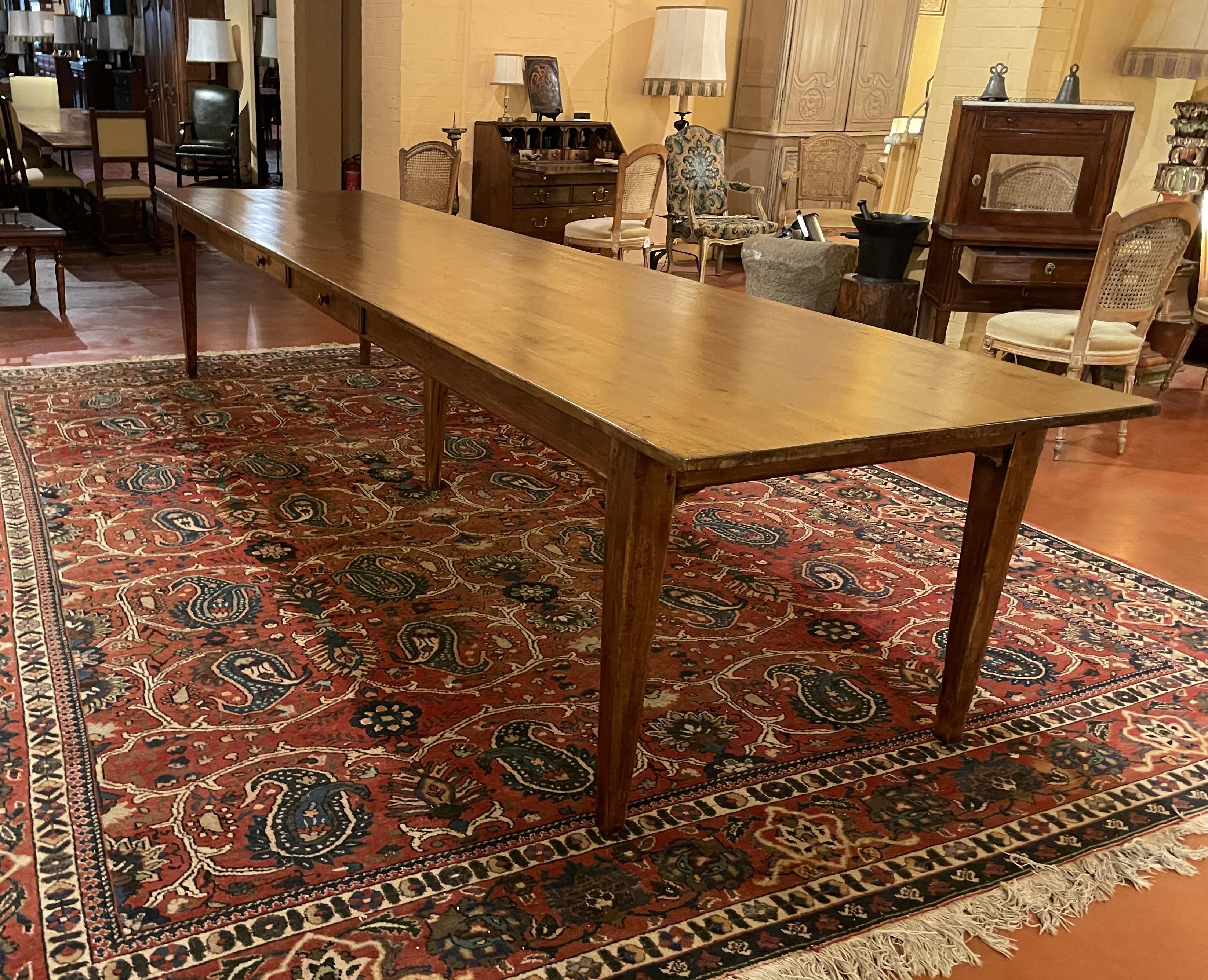 Refectory Table Of 4m Long In Oak-19th Century 6