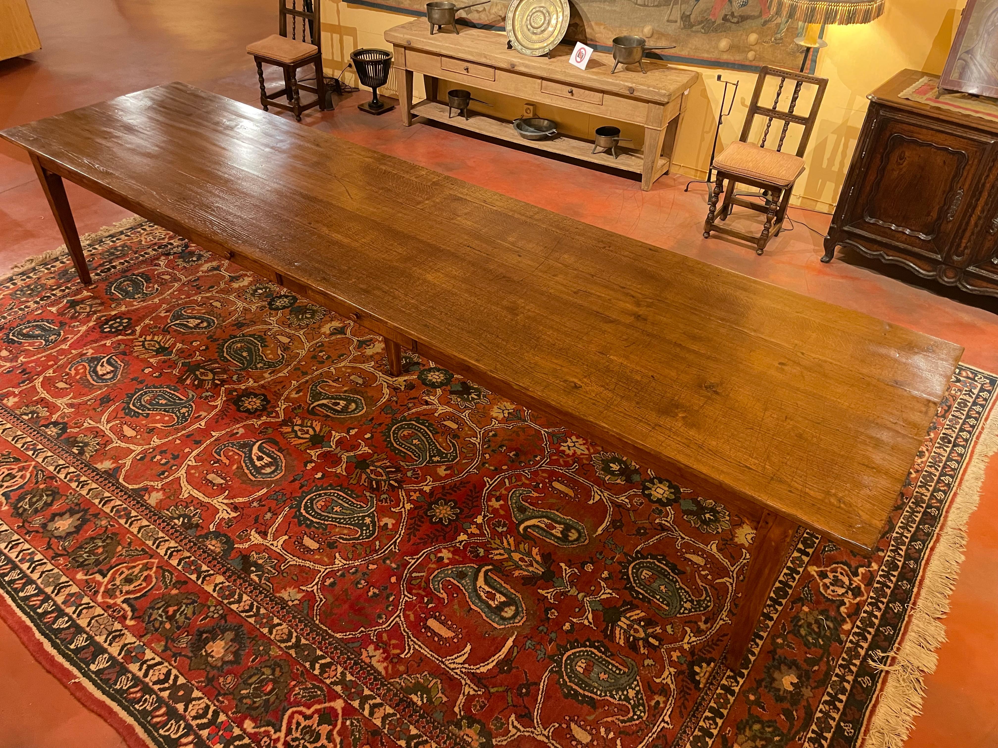Refectory Table Of 4m Long In Oak-19th Century 2