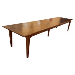 Table de réfectoire de 4 m de long en chêne du 19ème siècle