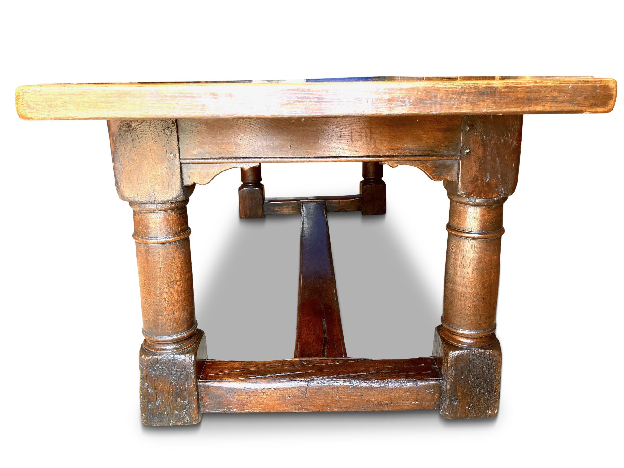 solid oak refectory table