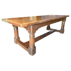 Antique Refectory Table, Solid Oak, English, circa 1890