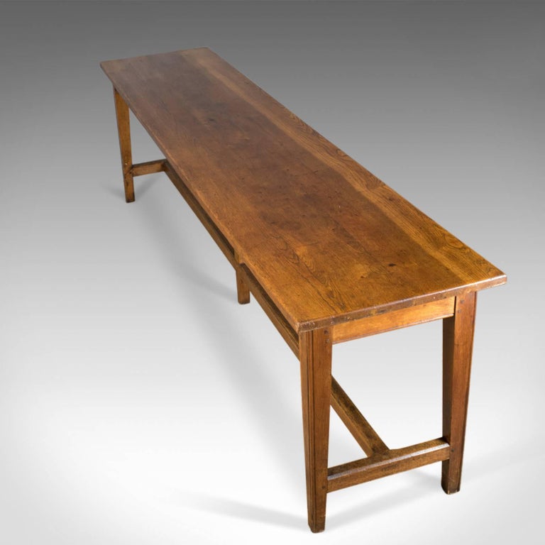 Refectory Table, Victorian Long Narrow Dining Console Oak ...