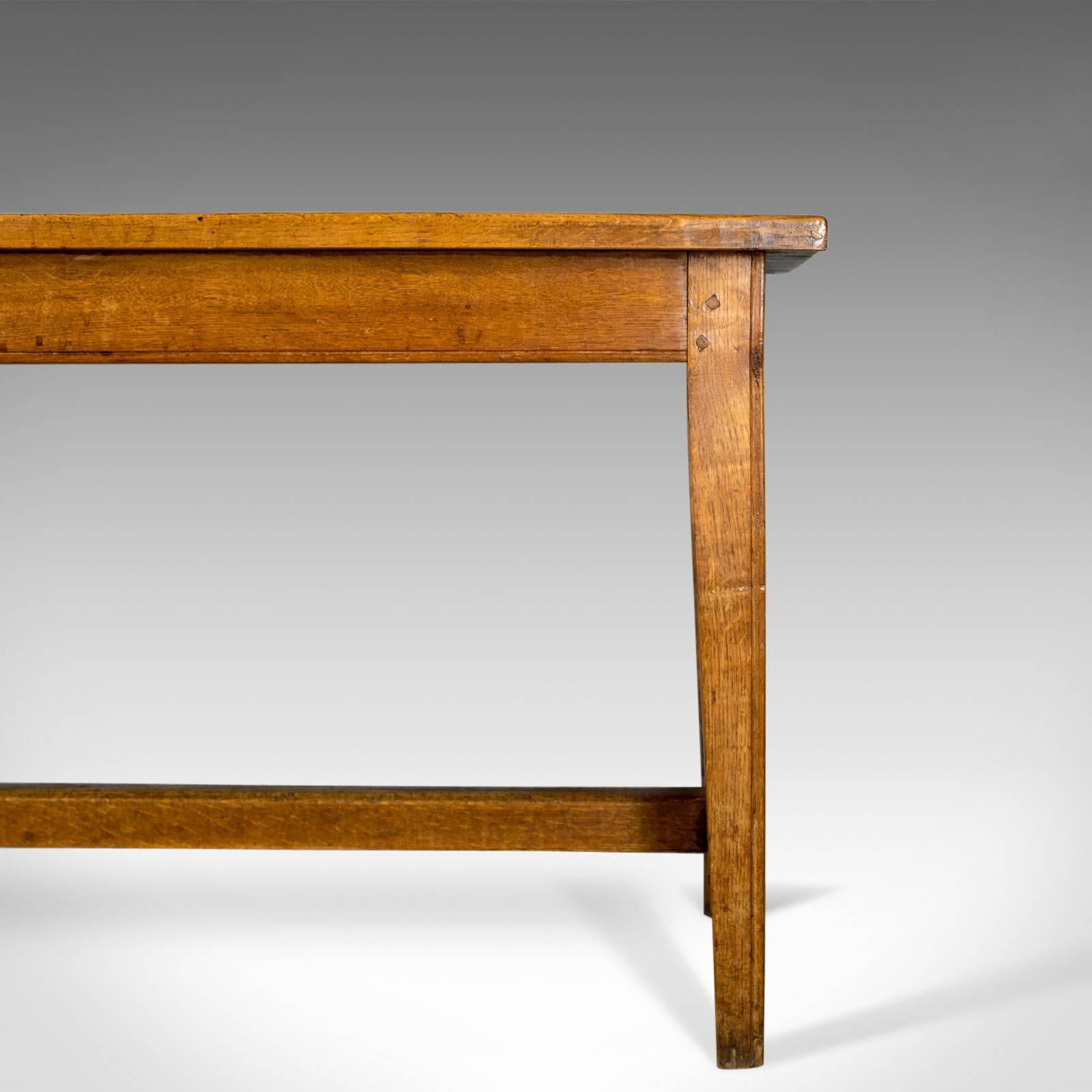 19th Century Refectory Table, Victorian Long Narrow Dining Console Oak, circa 1880