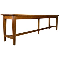 Table de réfectoire:: console de salle à manger victorienne longue et étroite en chêne:: vers 1880