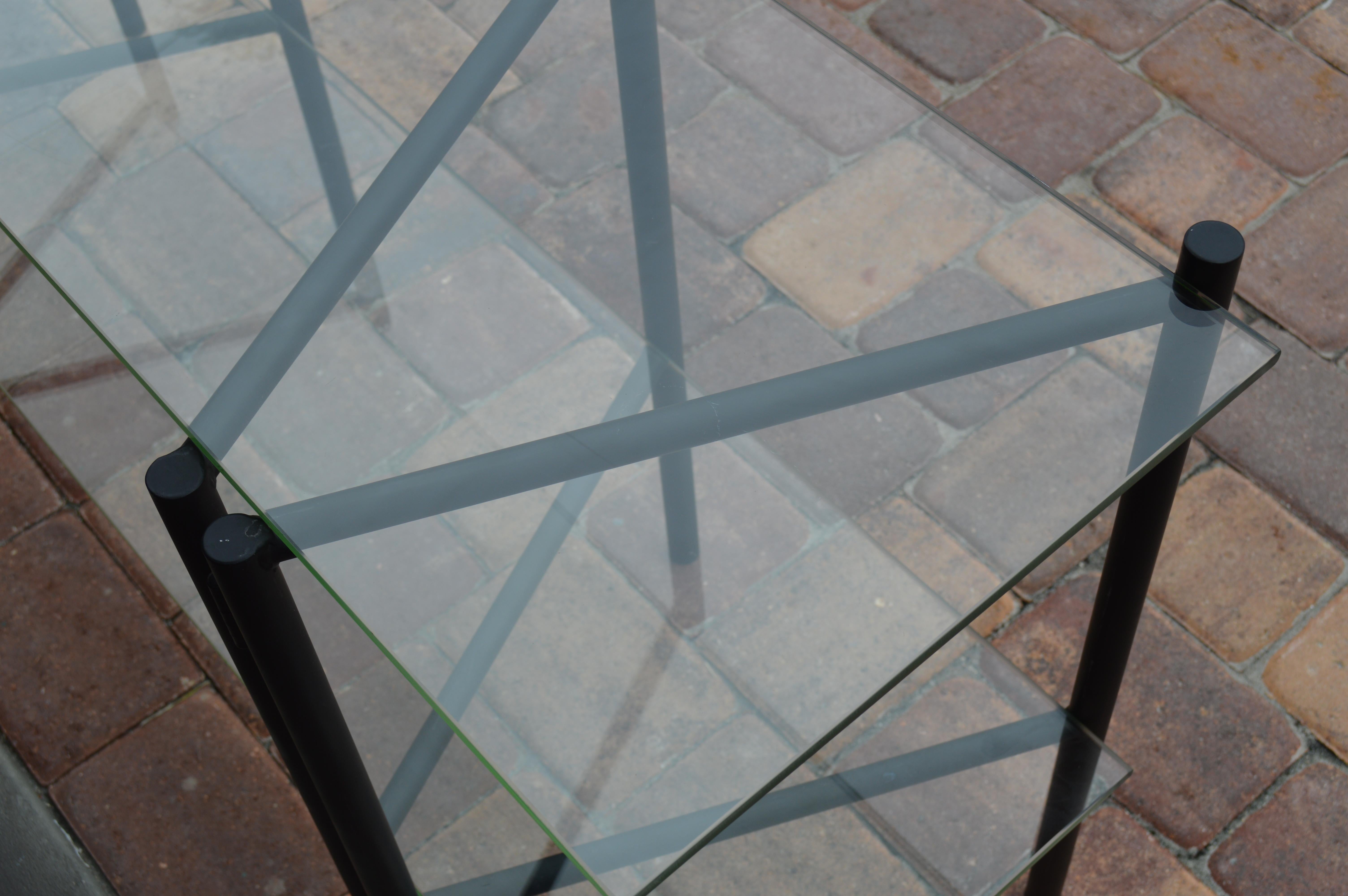 Refectory Table with Glass Shelves by Van Keppel-Green, Early 1950s In Good Condition In St.Petersburg, FL