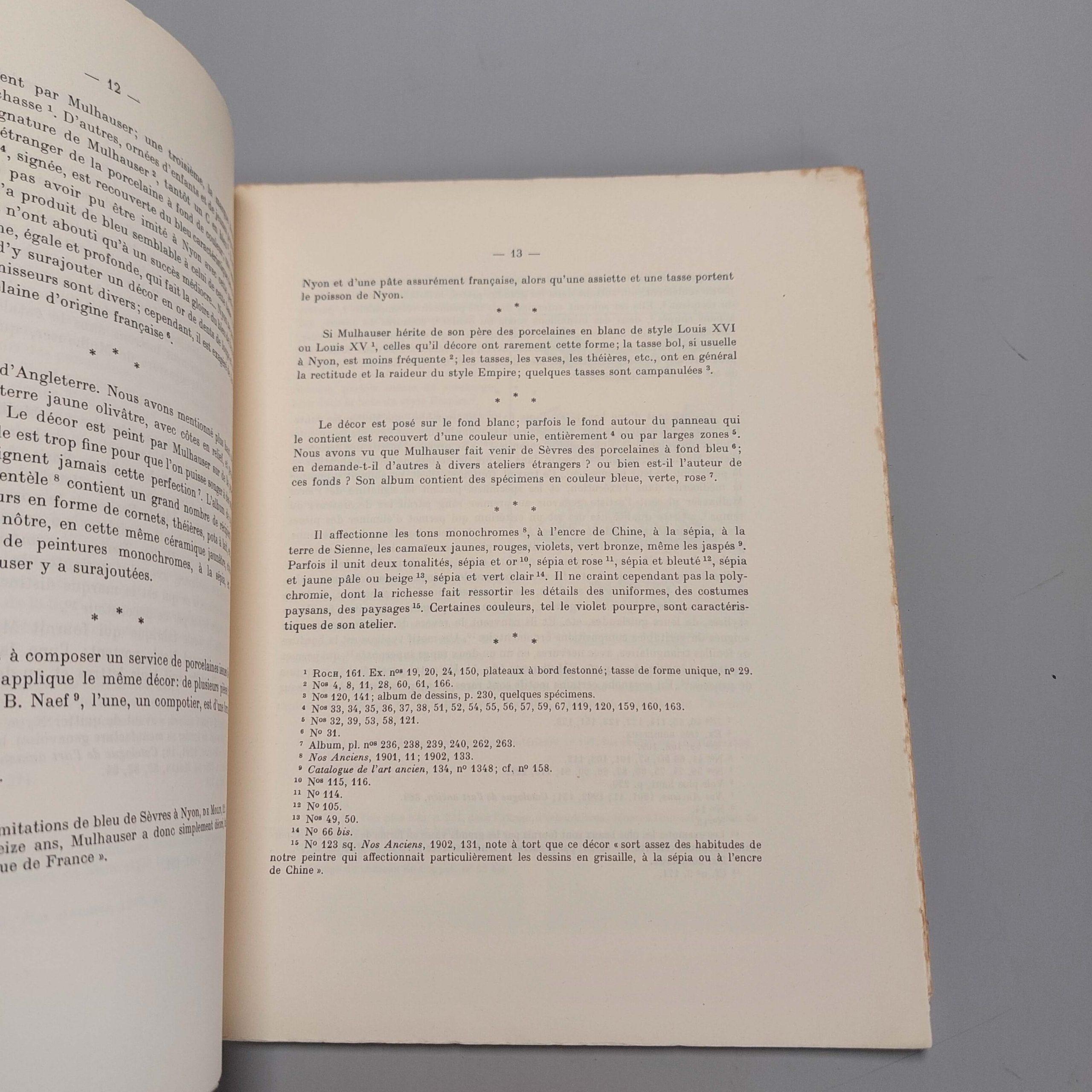 Libro de referencia, Deonna Pierre Mulhauser y su fábrica de porcelana en Ginebra 1937 en Bueno estado para la venta en Amsterdam, Noord Holland