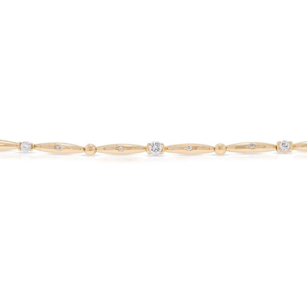 Femenino o masculino Refined 0.037ct 18K Yellow Gold Natural Diamond Bracelet en venta