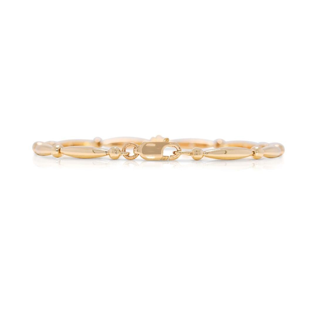 Refined 0.037ct 18K Yellow Gold Natural Diamond Bracelet en venta 1