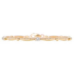 Refined 0.037ct 18K Yellow Gold Natural Diamond Bracelet