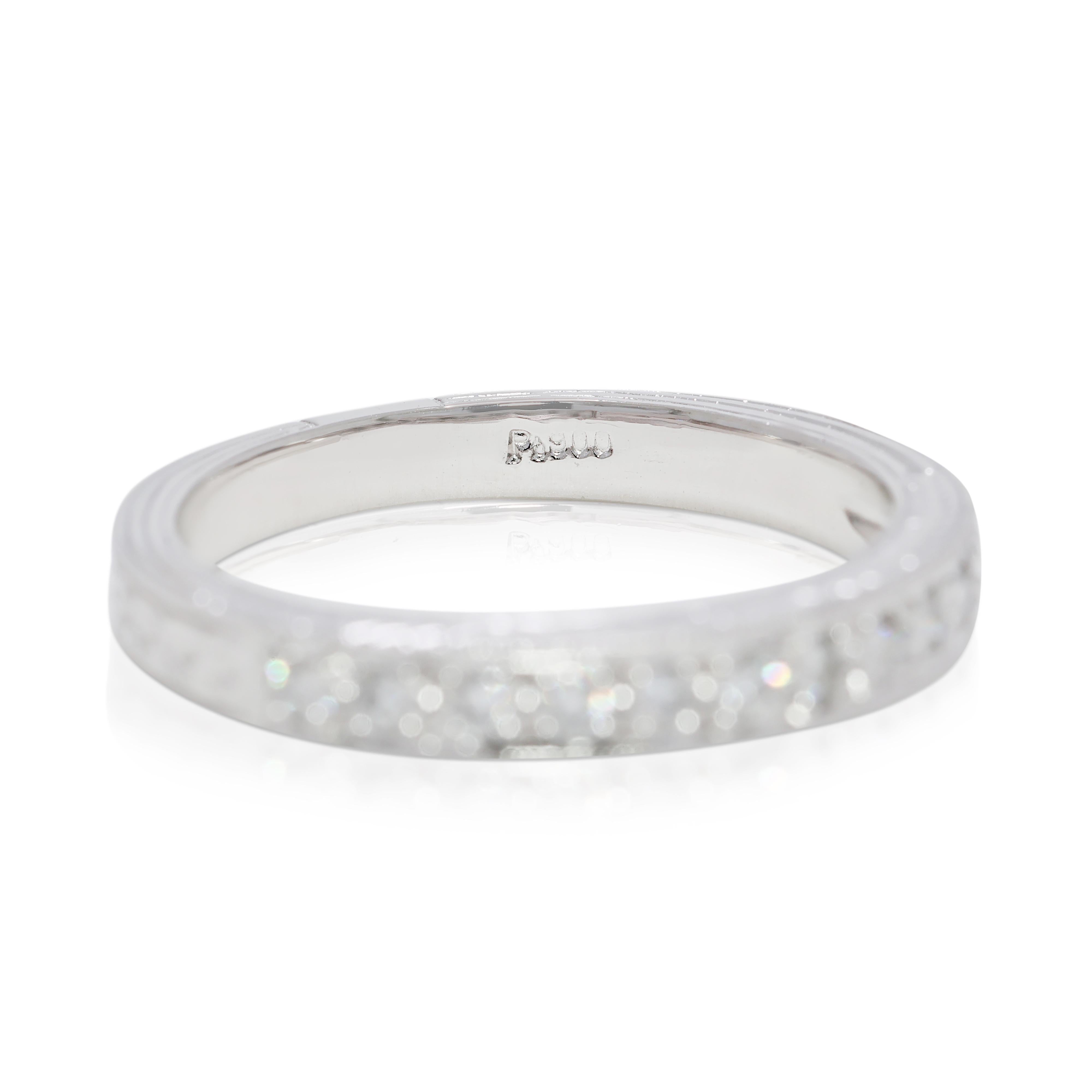 Bague en platine avec diamants naturels de 0,11 ct. Neuf - En vente à רמת גן, IL