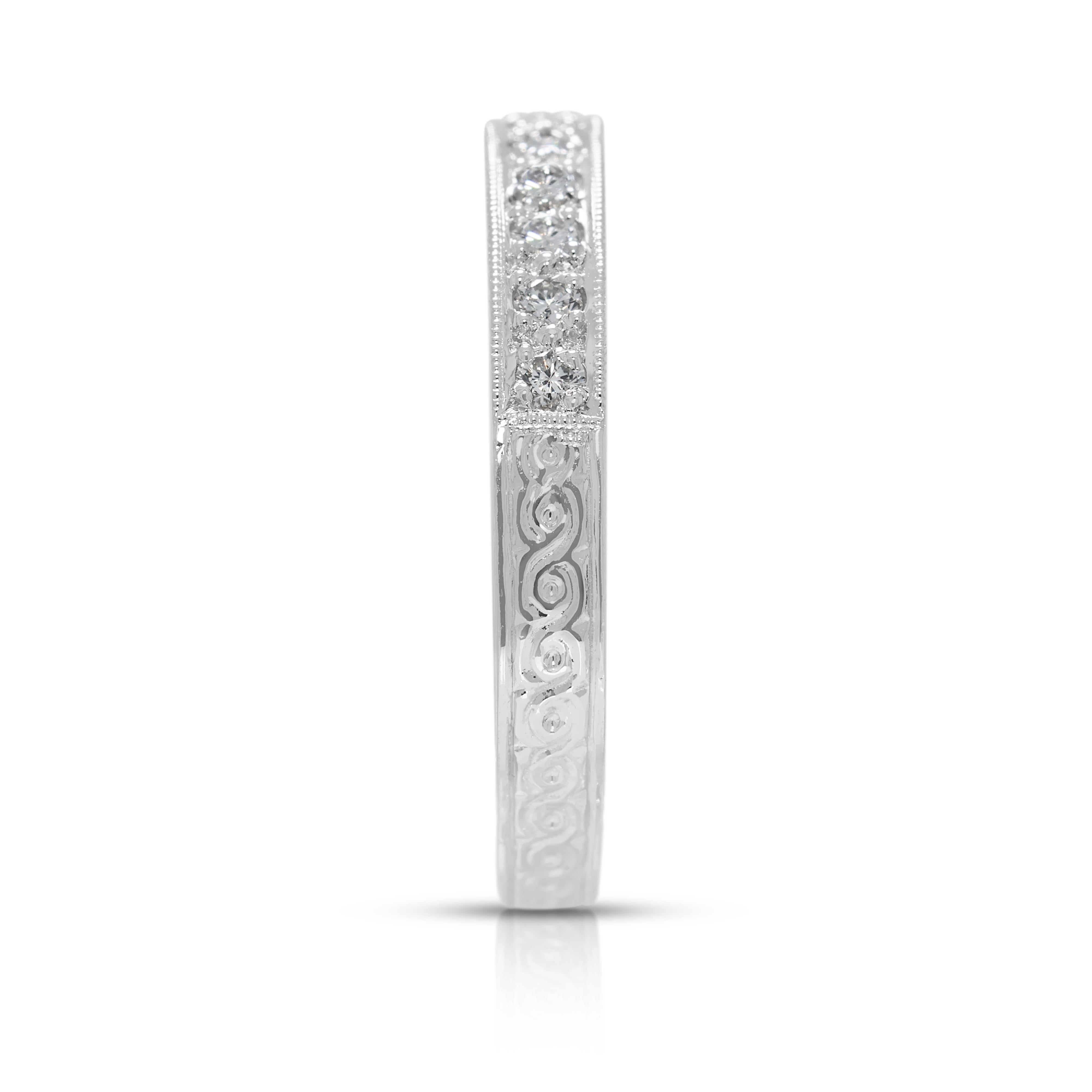 Bague en platine avec diamants naturels de 0,11 ct. Pour femmes en vente