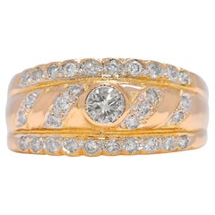 Refined 0.27ct Natural Diamond Ring in 18K Yellow Gold