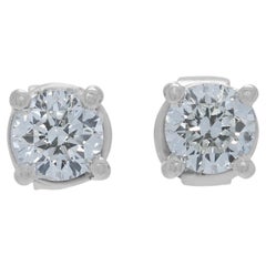 Raffinati orecchini con diamante da 0,40 carati in oro bianco 18 carati