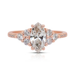 Refined 1.06ct Diamonds Cluster Ring in 18k Rose Gold - IGI Certified