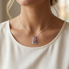 Refined 1.58ct Pink Sapphire & Diamond Pendant in 14K White Gold