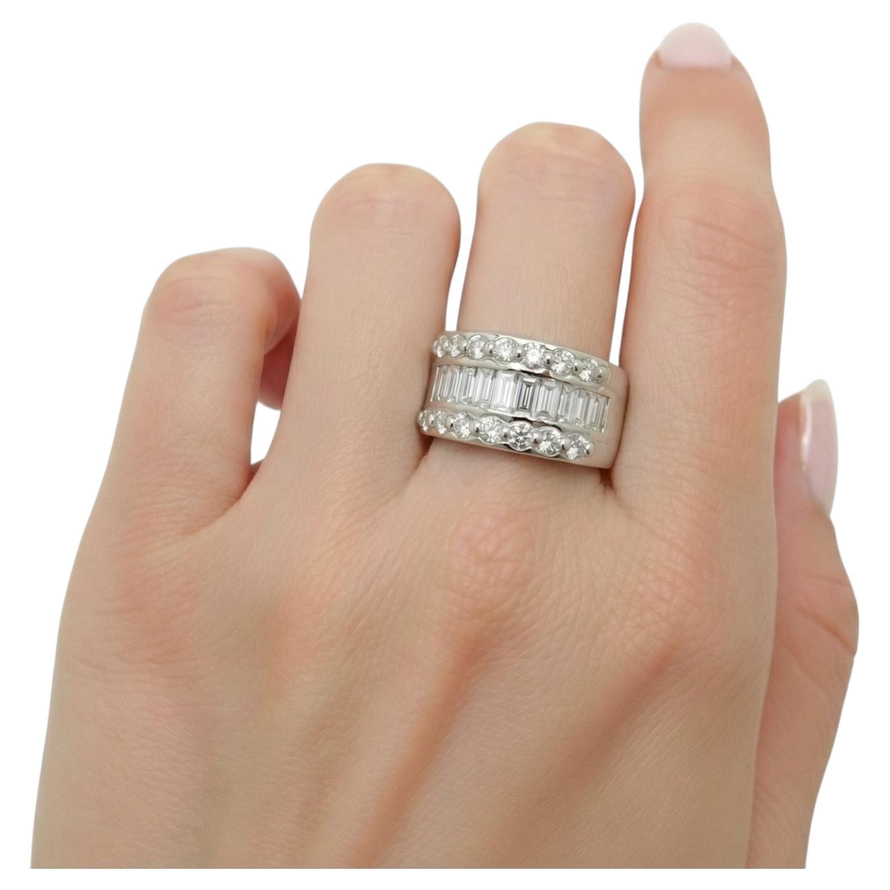 Refined 18K White Gold 1.50ctw Diamond Statement Band