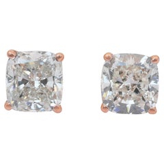 Refined 2.02ct Diamonds Stud Earrings in 18k Rose Gold - IGI Certified
