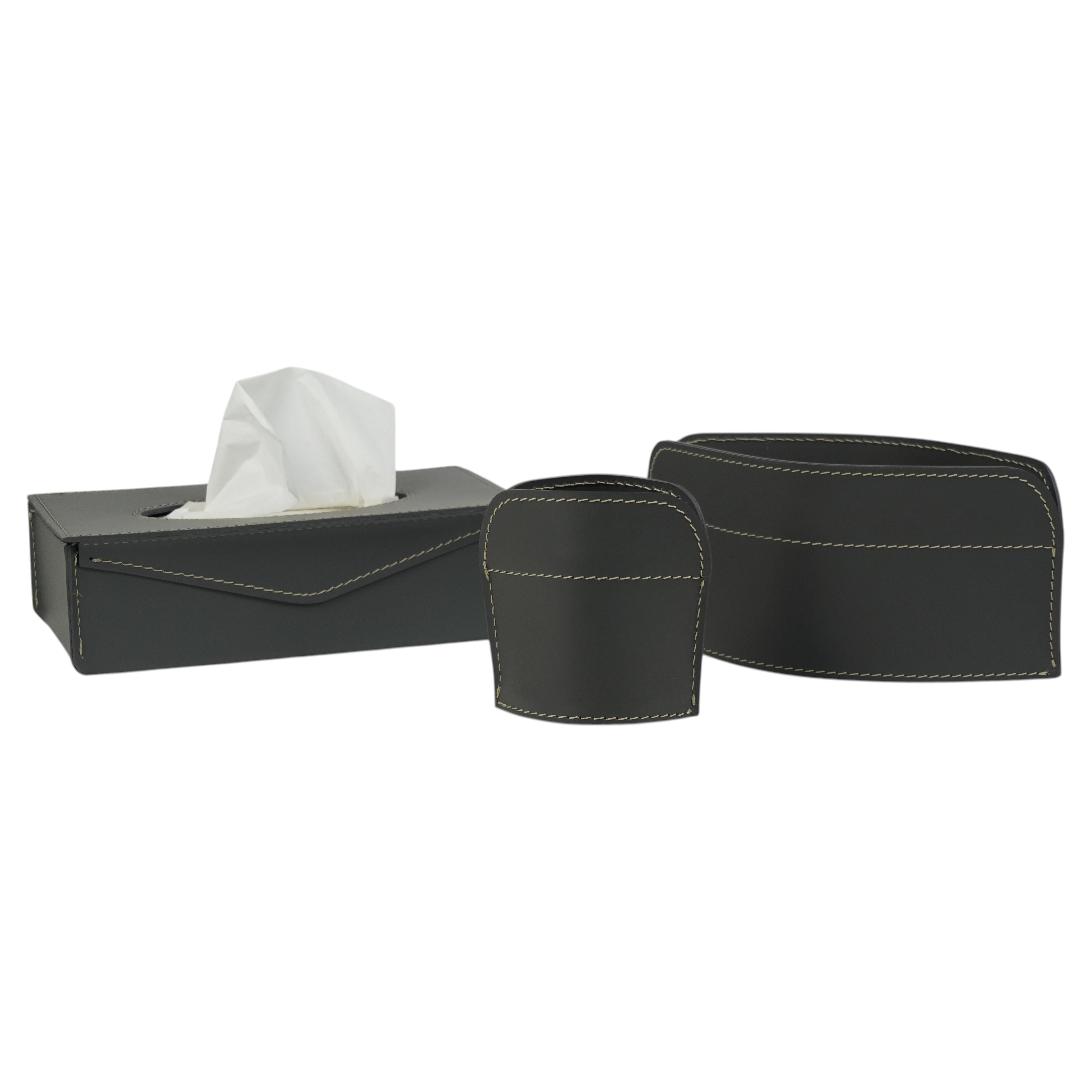 Edles Schreibtischset aus Leder von Limac Design, moderner Stil, TRIDO im Angebot
