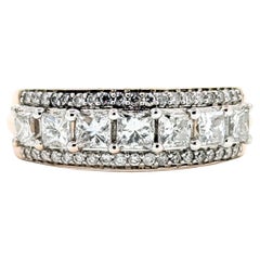 Refined 3-Row Diamond Ring in 14k