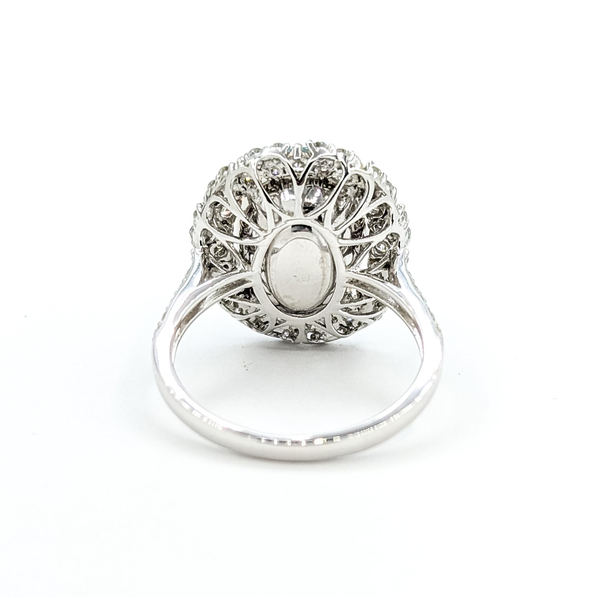 Raffinato anello con acquamarina e diamanti in platino e oro giallo 18k in vendita 1